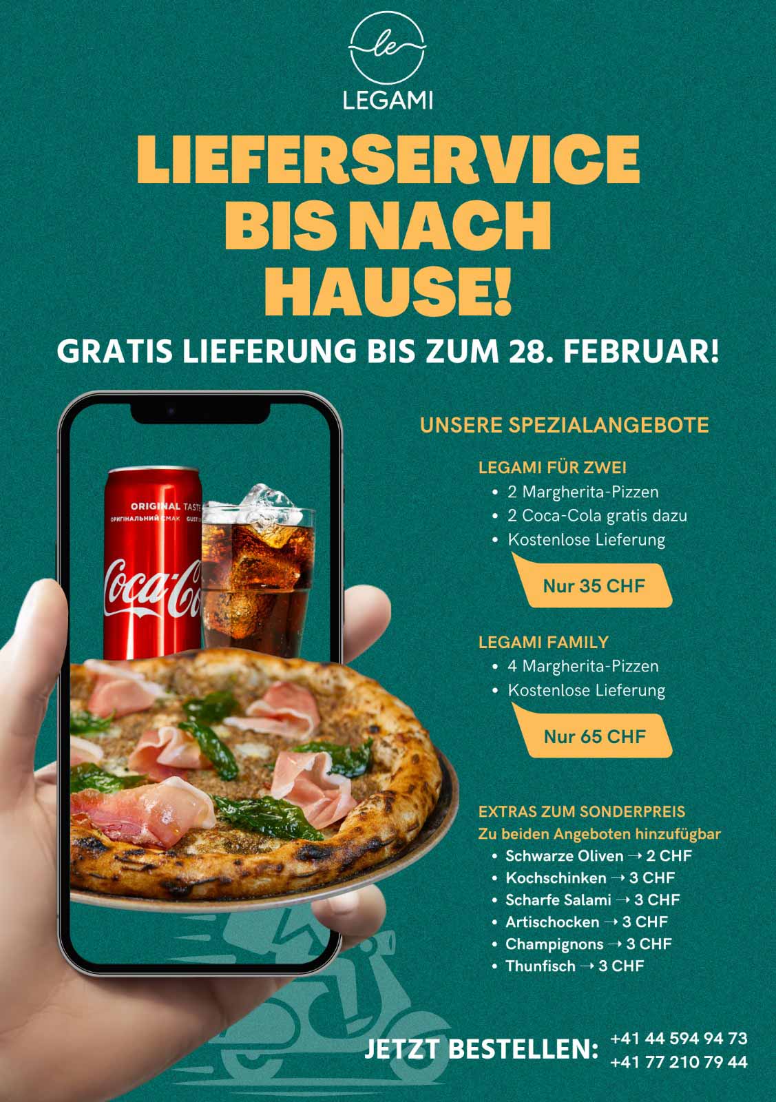 Lieferungen Italienisches Restaurant in Zürich